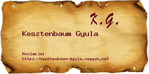 Kesztenbaum Gyula névjegykártya